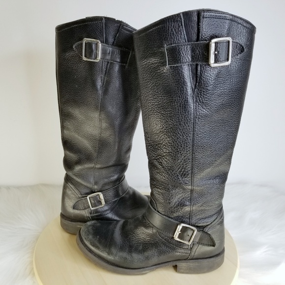 STEVE MADDEN Fairmont Pebble Leather Moto Boots - Picture 4 of 8